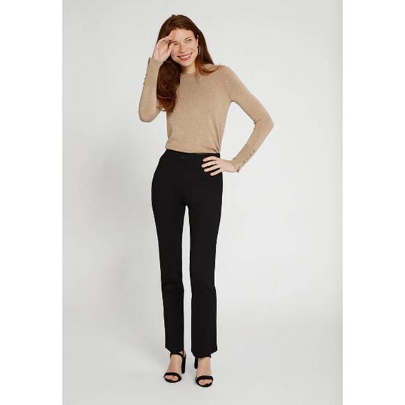 Betabrand Women's Classic Dress Pants Yoga Pants Black Straight Pull Up Stretch - Picture 1 of 10